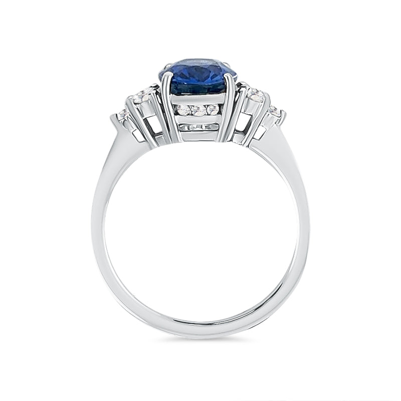 Sapphire Ring with Diamonds