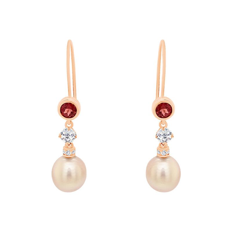Pearl Drop Earrings with Accents