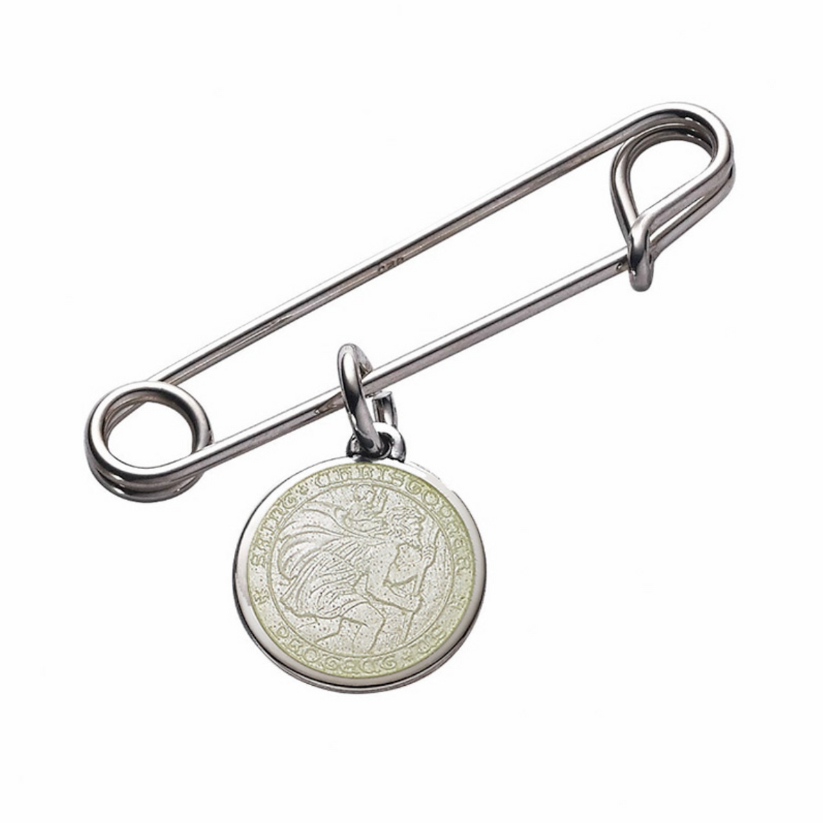 Sterling Diaper Pin with Charm