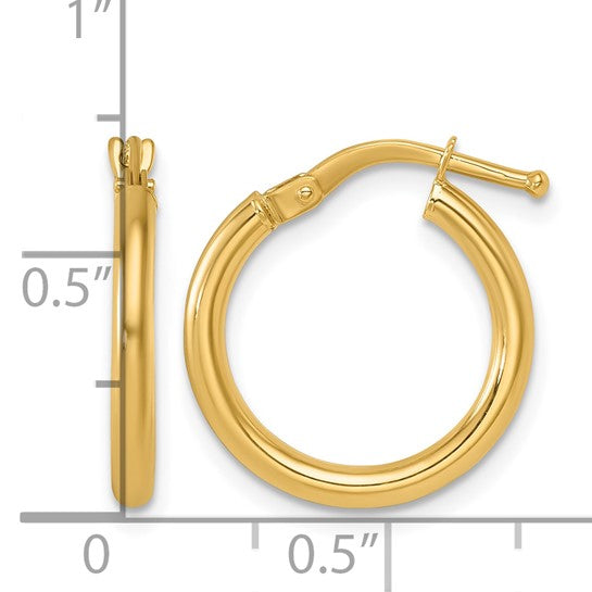 Classic Gold Tube Hoops (1.9 x 16.7 mm)