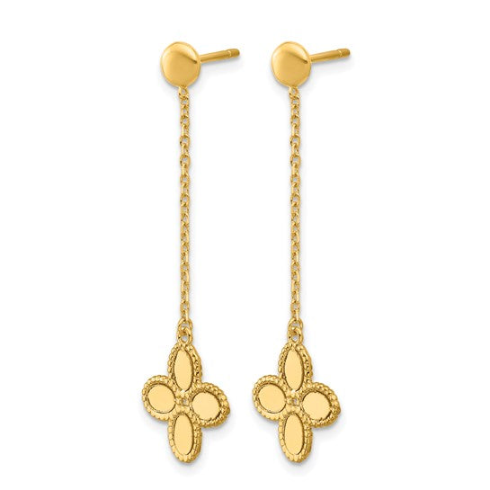 Gold Clover Drop Earrings
