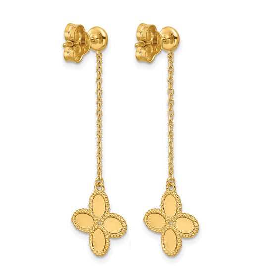 Gold Clover Drop Earrings