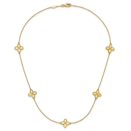 Gold Clover Station Necklace