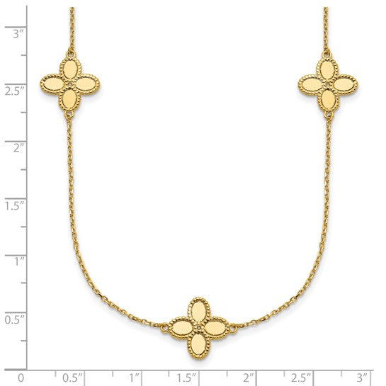 Gold Clover Station Necklace