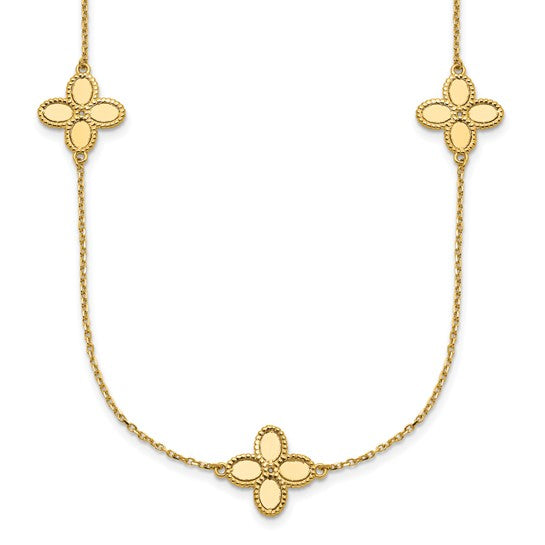 Gold Clover Station Necklace