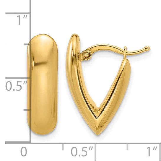 V Shape Gold Hoops