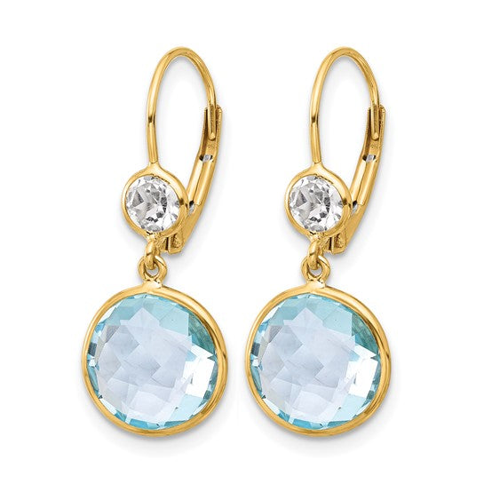 Blue and White Topaz Earrings