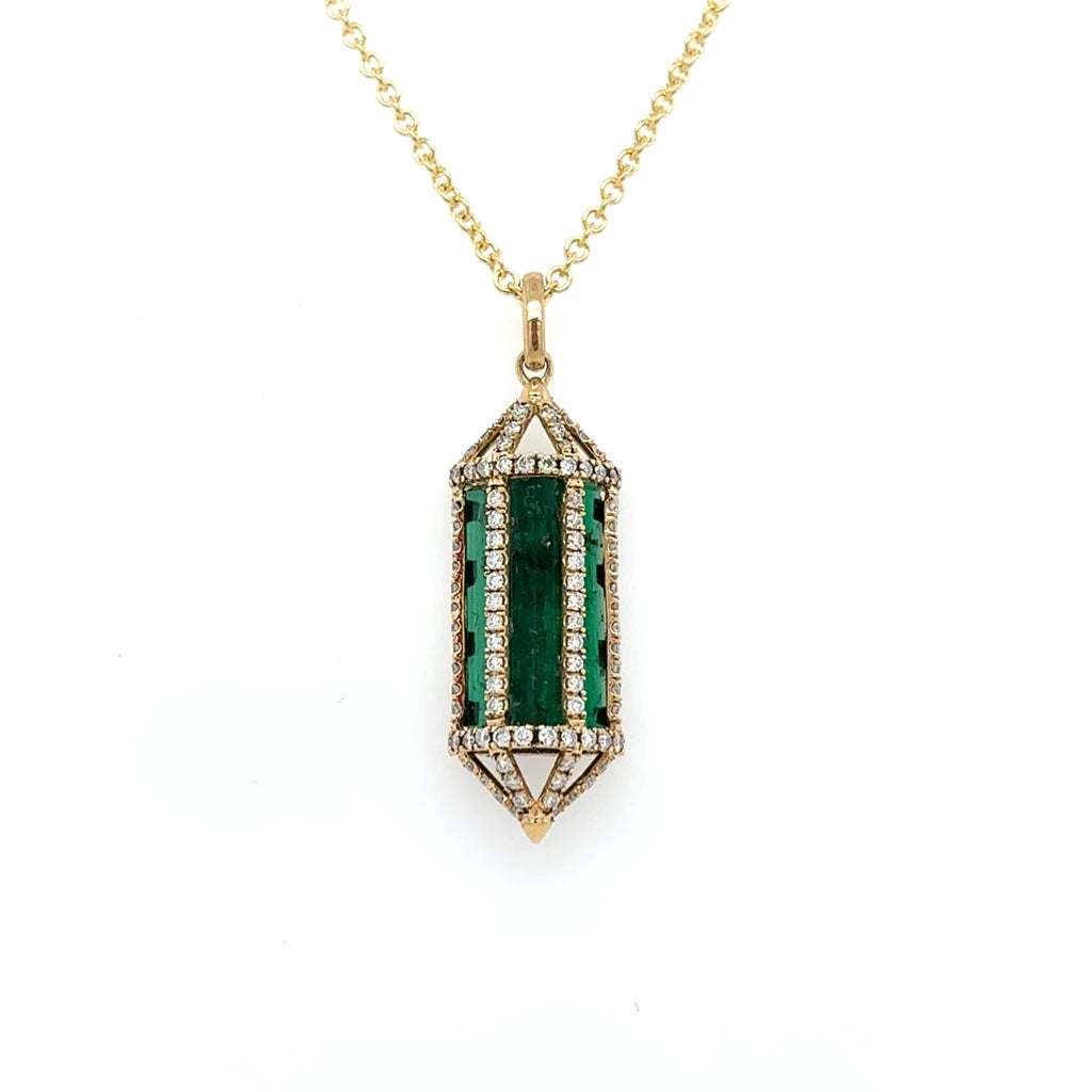 One of a Kind Emerald Rough Pendant