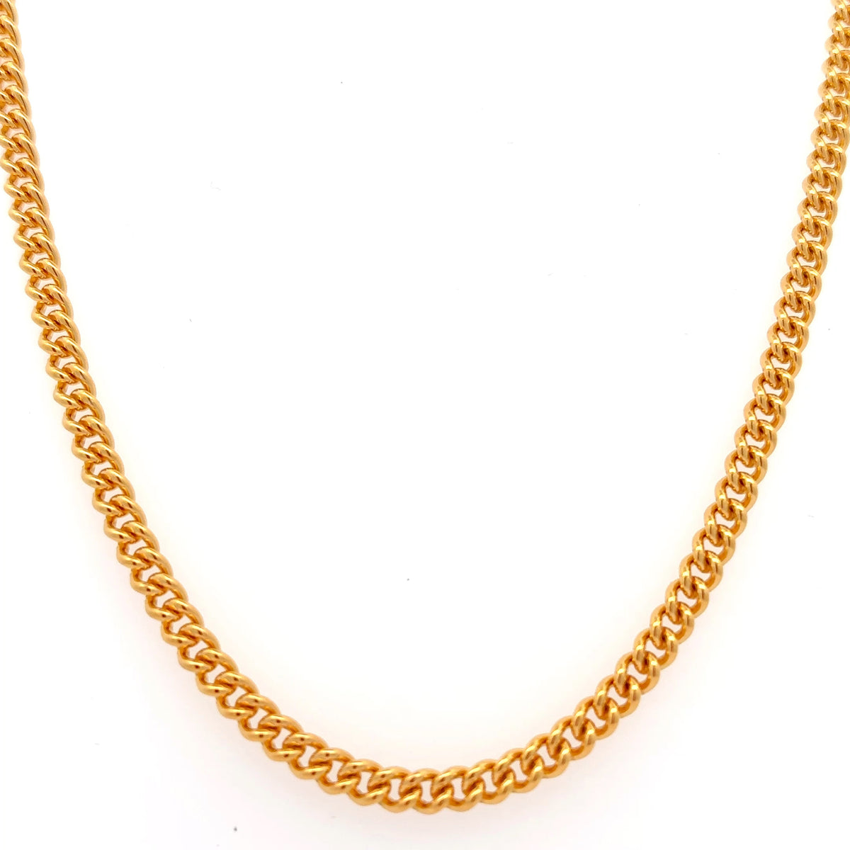 3.5mm Vermeil Curb Chain