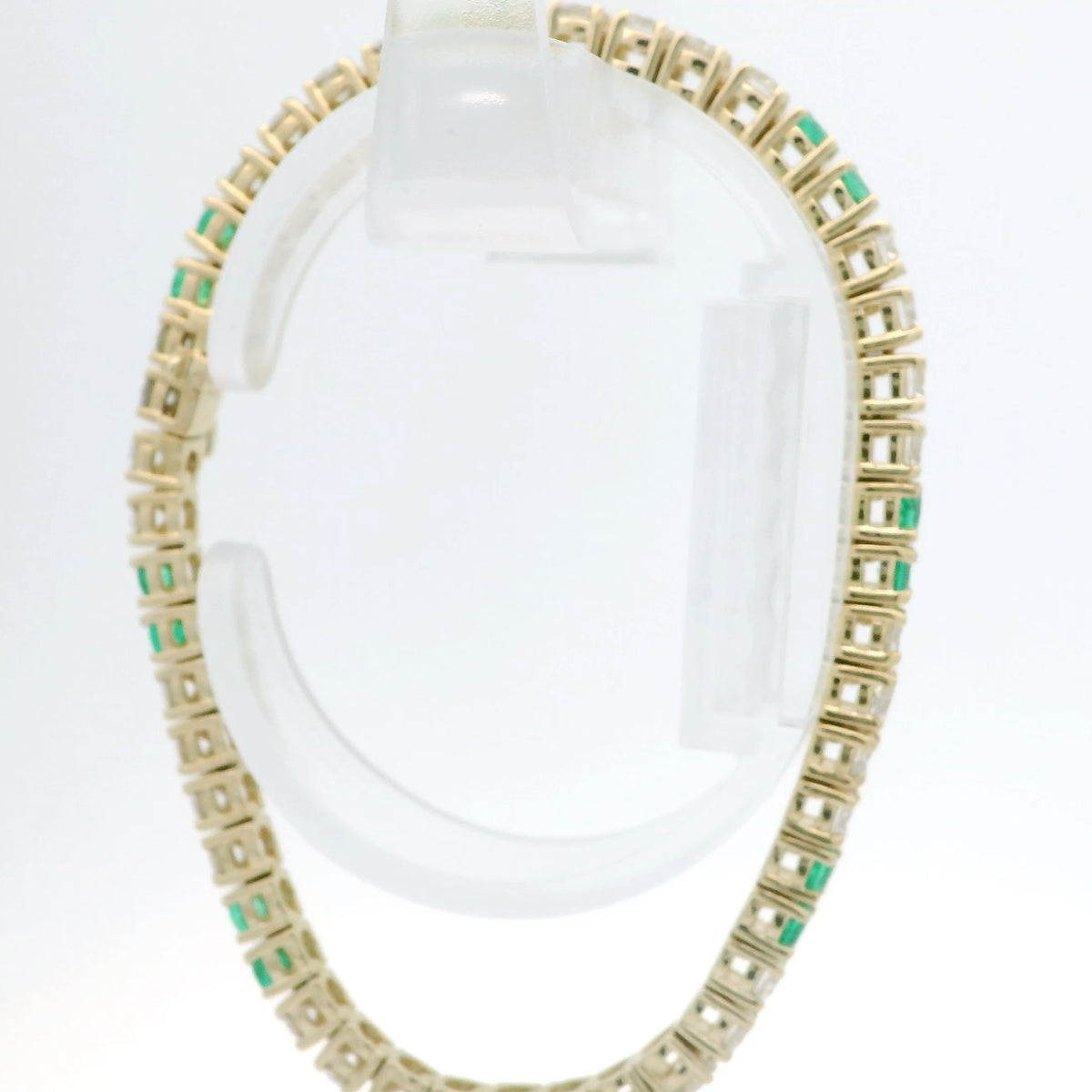 Emerald and Diamond Line Bracelet