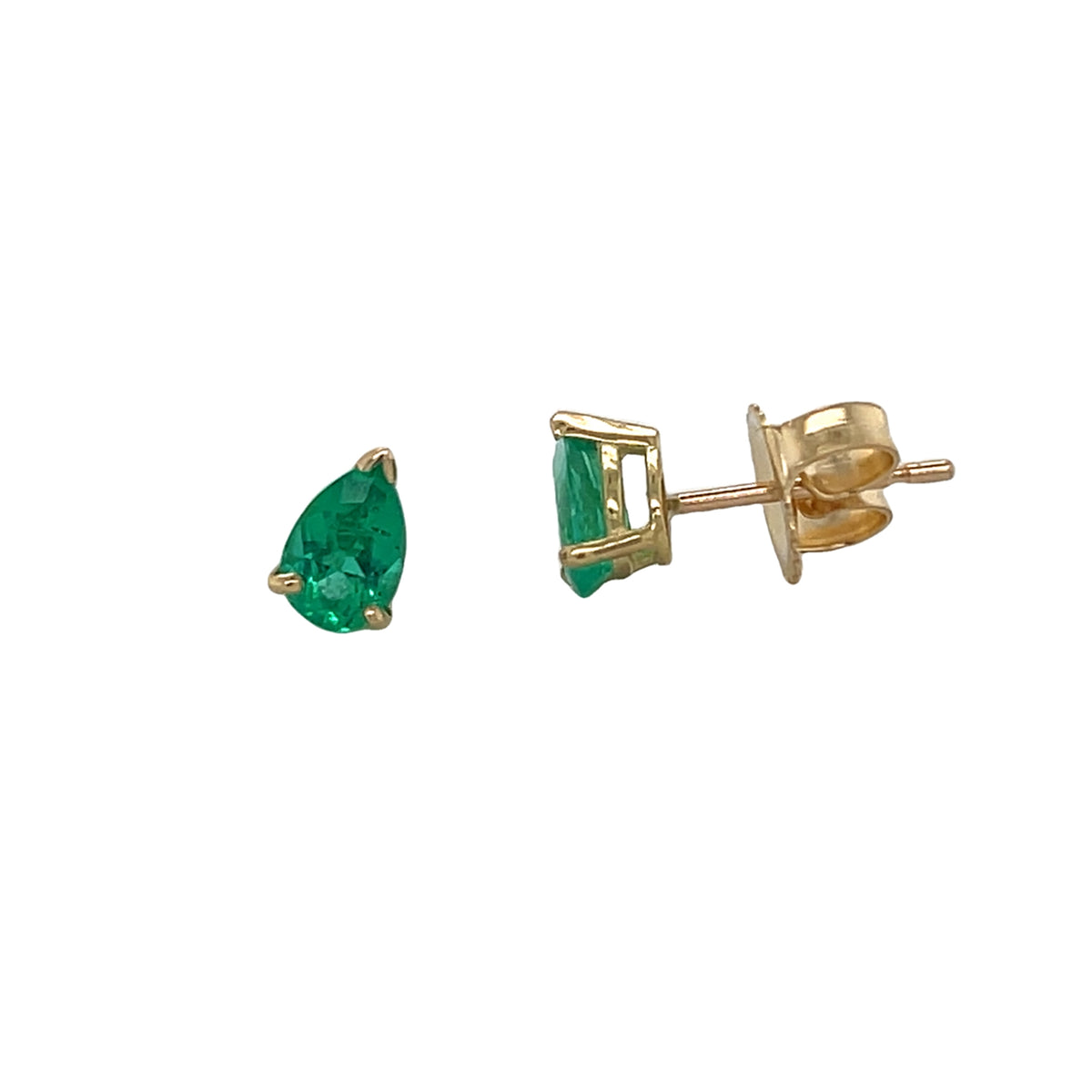 Pear Shape Emerald Studs