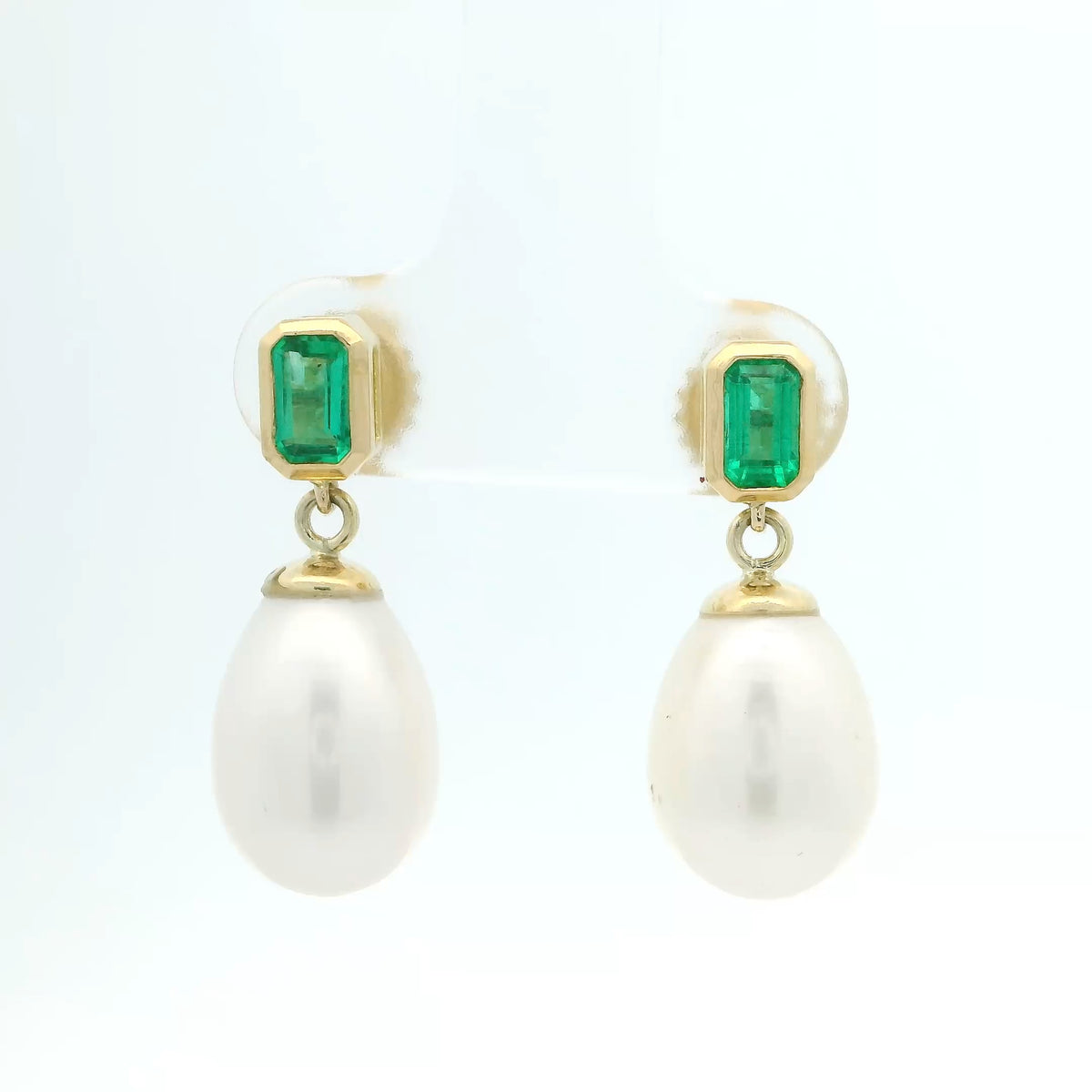 Emerald and Pearl Earrings