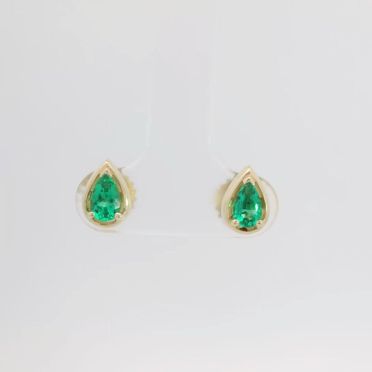 Pear Shape Emerald Studs
