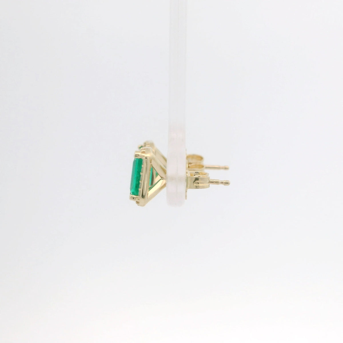 Emerald Earrings with Diamond Halo