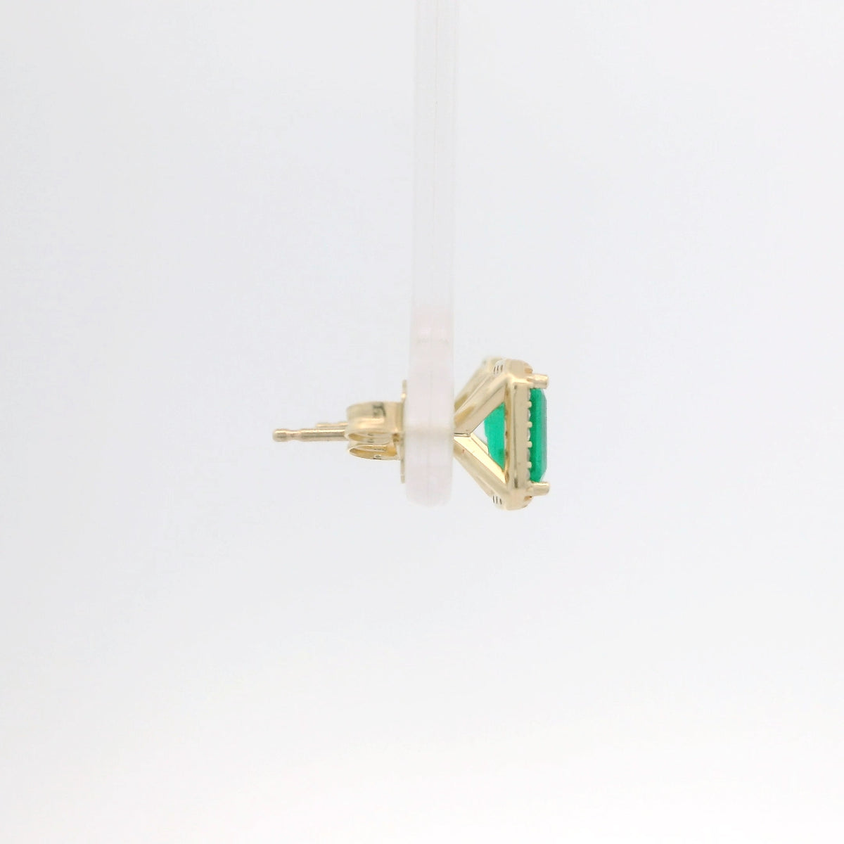 Emerald Earrings with Diamond Halo