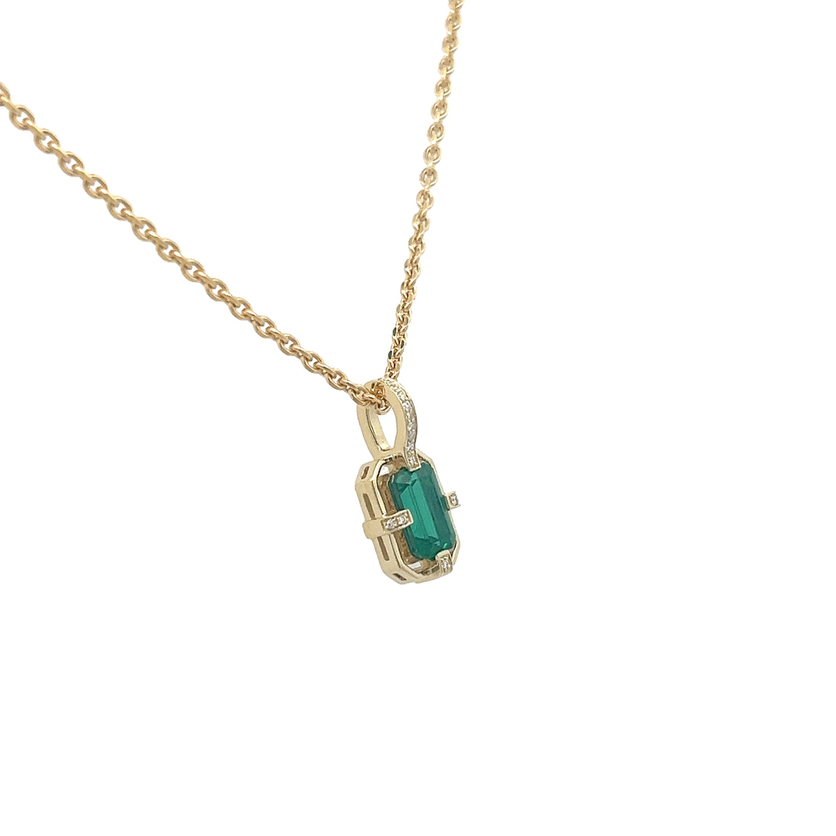 Open Metal Emerald Necklace