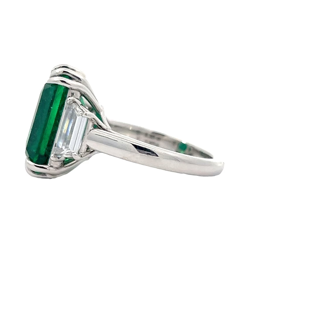 GIA Certified Emerald and Diamond Ring