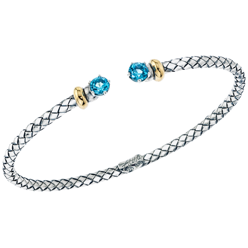 Blue Topaz Open Cuff Bangle