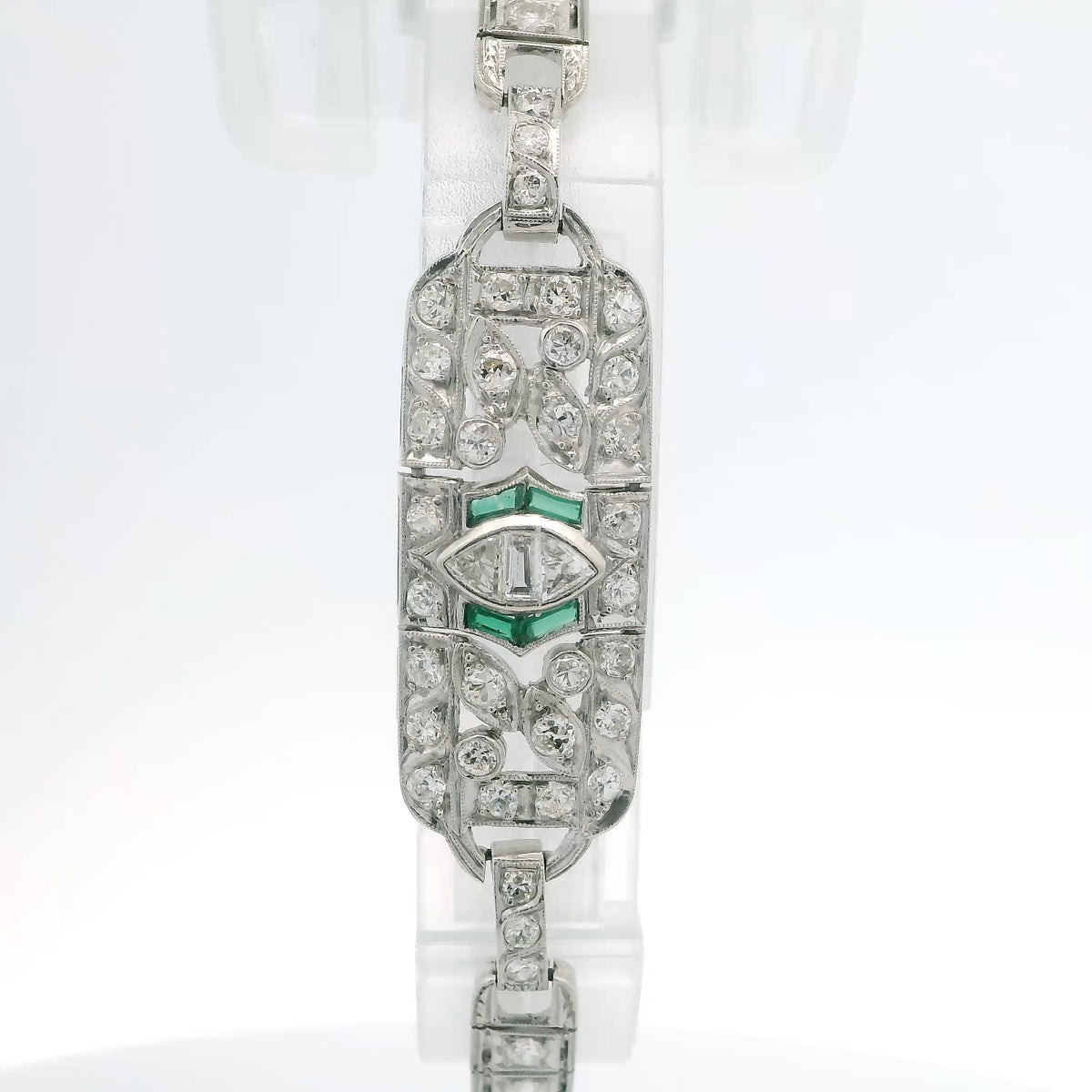 Art Deco Emerald & Diamond Bracelet