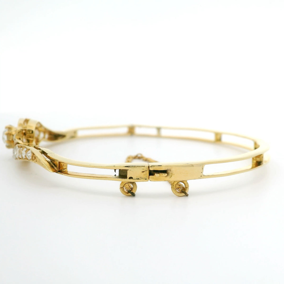 Vintage Old Mine Diamond Hinge Bangle