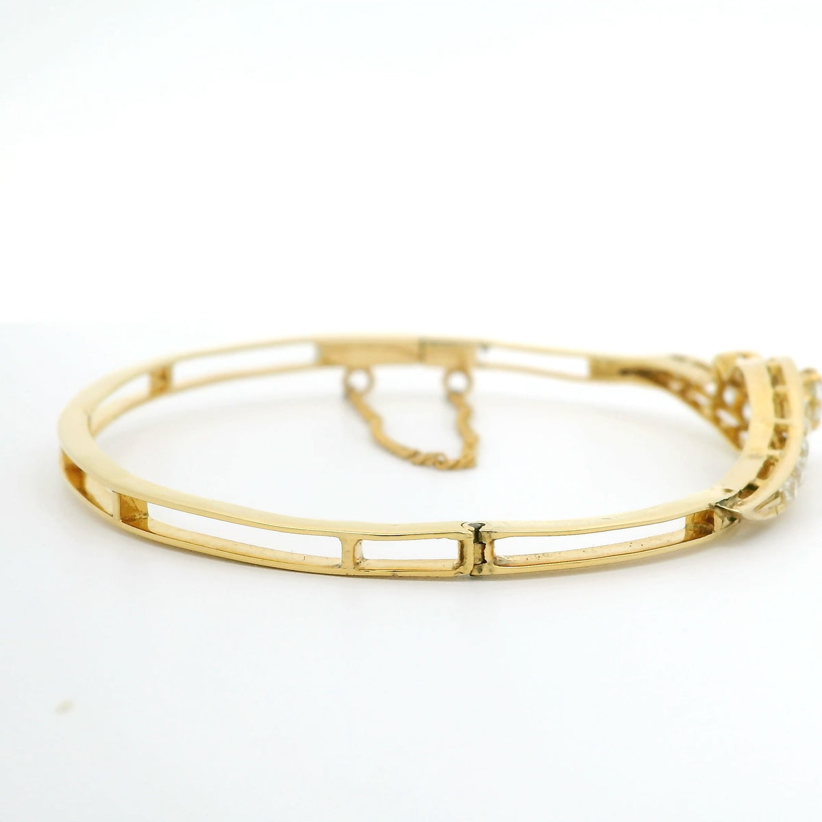 Vintage Old Mine Diamond Hinge Bangle