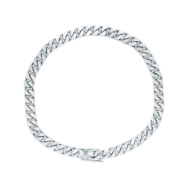 Curb Link White Gold Bracelet