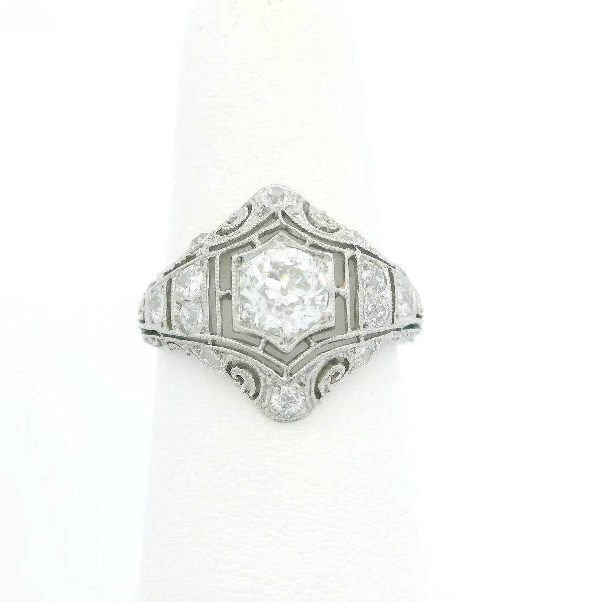 Antique 1910s Platinum Diamond Ring