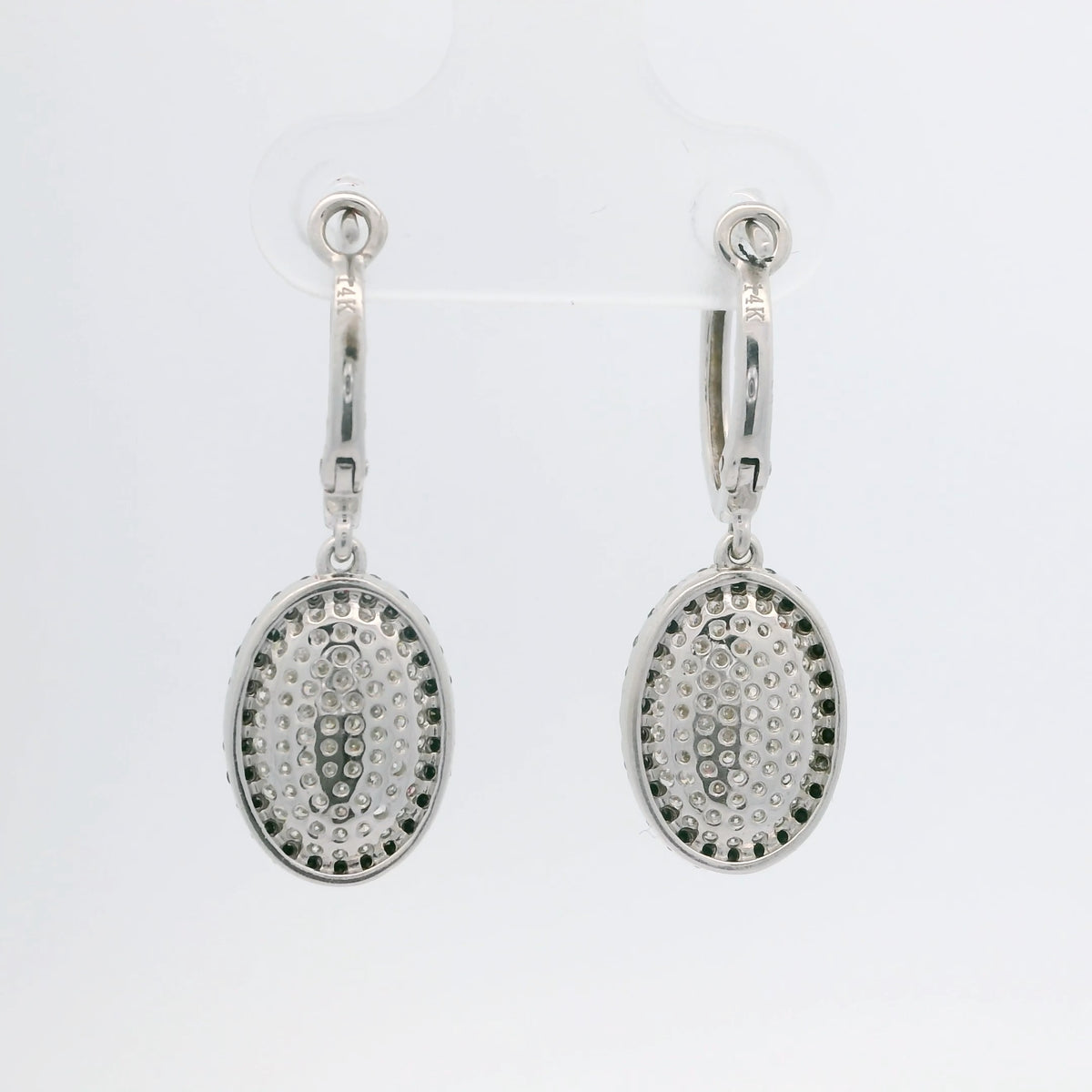 Black and White Diamond Drop Earrings