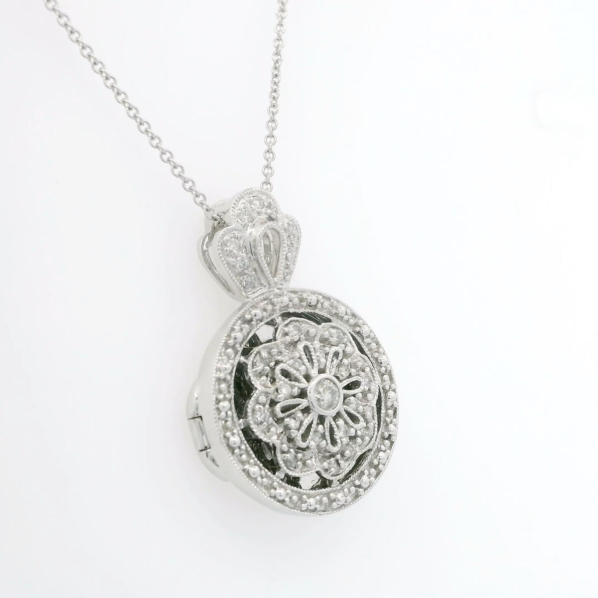 Vintage Diamond Locket Necklace