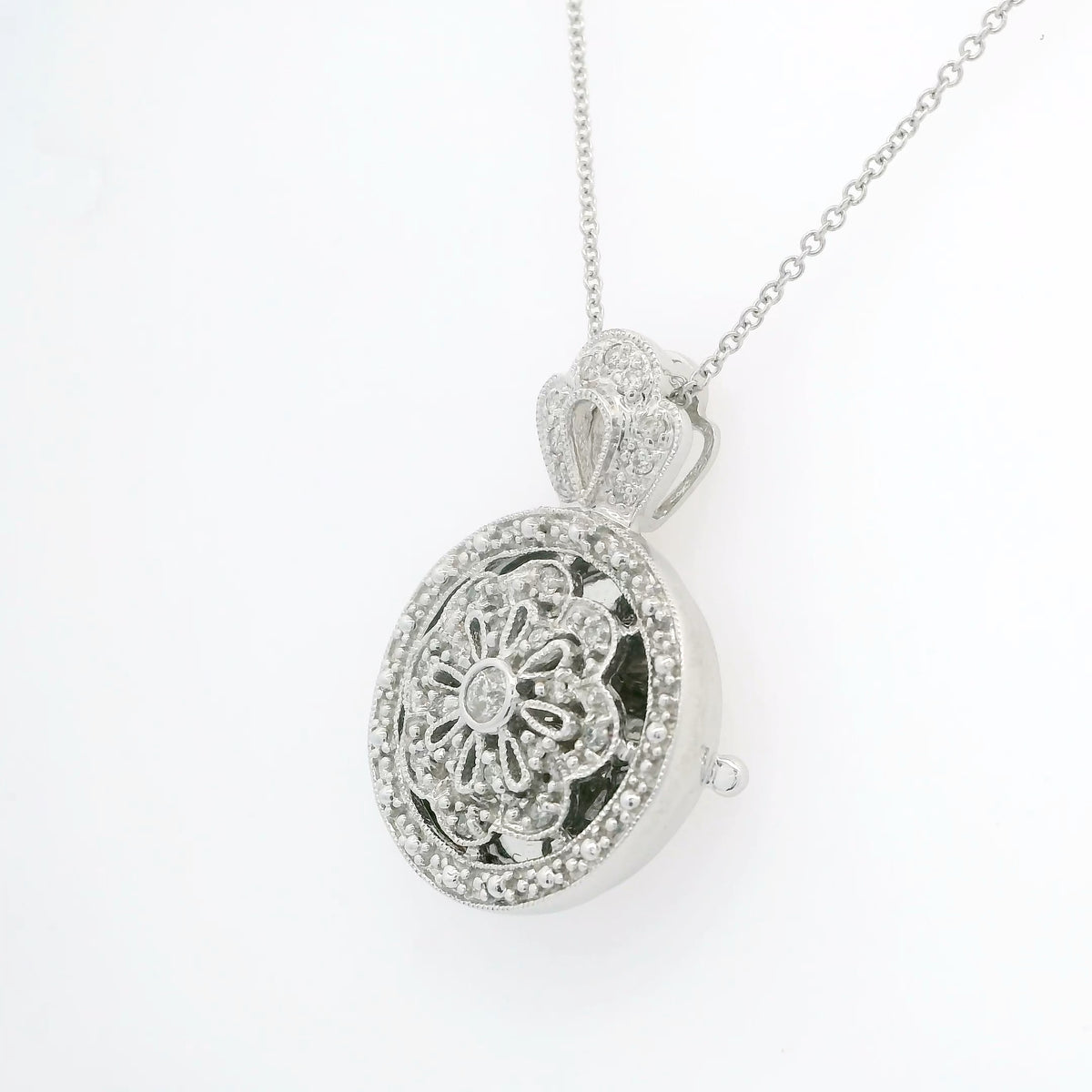 Vintage Diamond Locket Necklace
