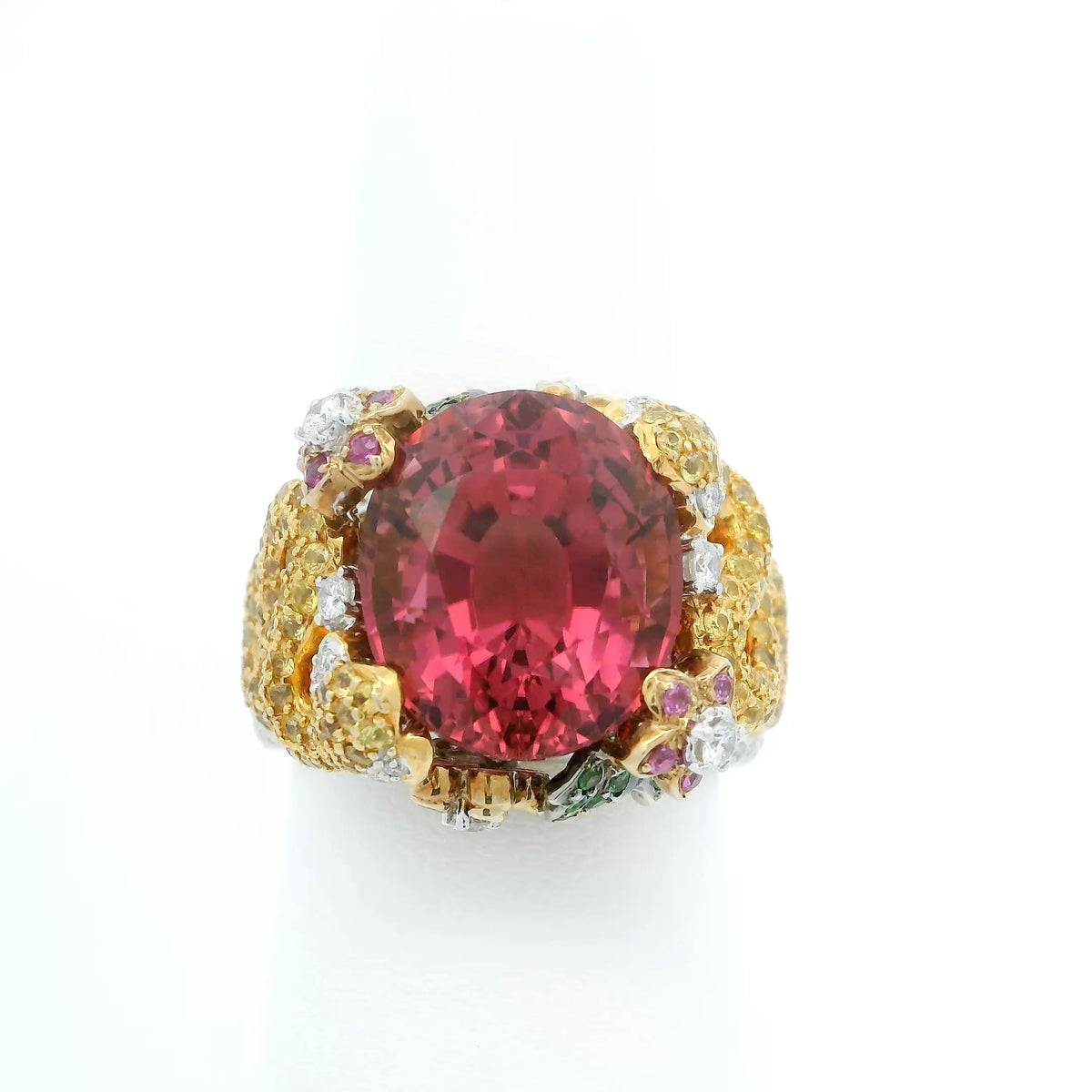 Unique Snake Motif Pink Tourmaline Ring