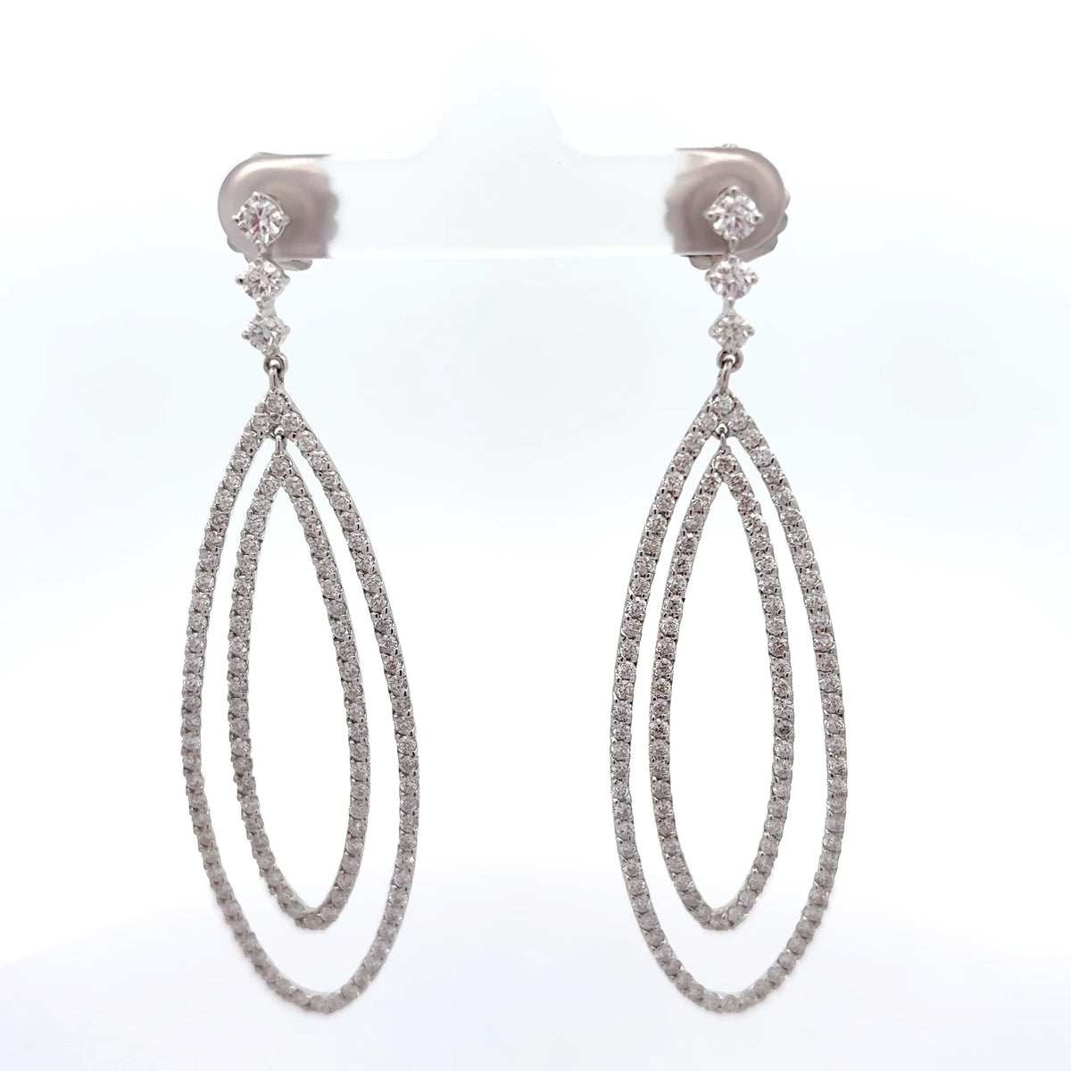 Fancy Drop Diamond Earrings with Open Metal Work