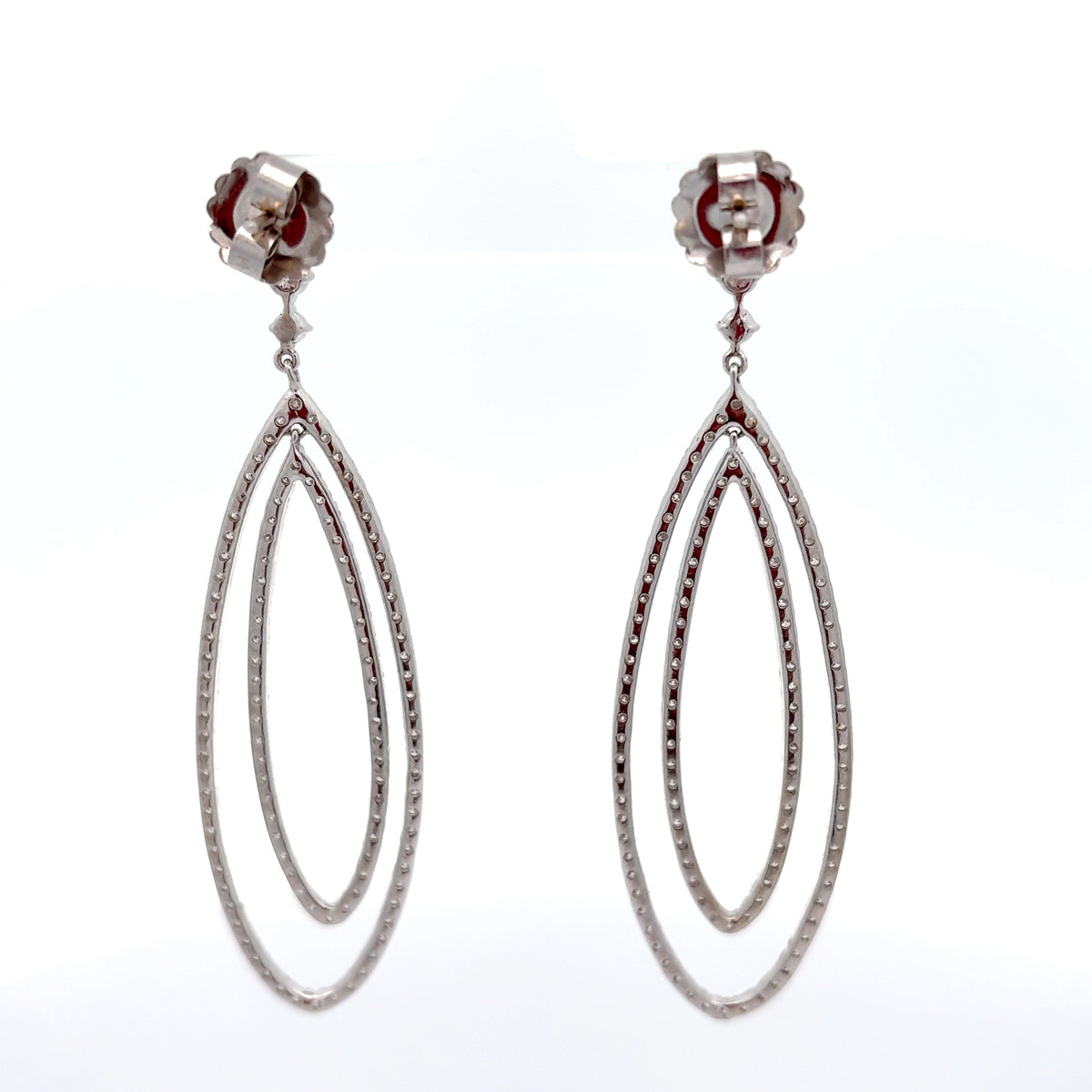 Fancy Drop Diamond Earrings with Open Metal Work