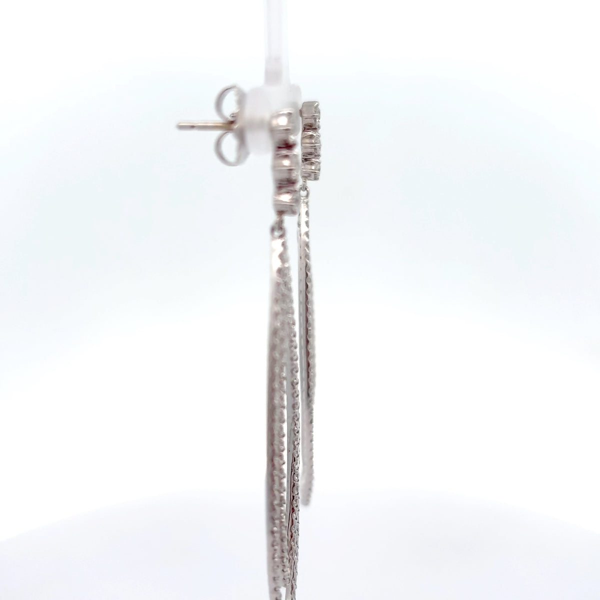 Fancy Drop Diamond Earrings with Open Metal Work