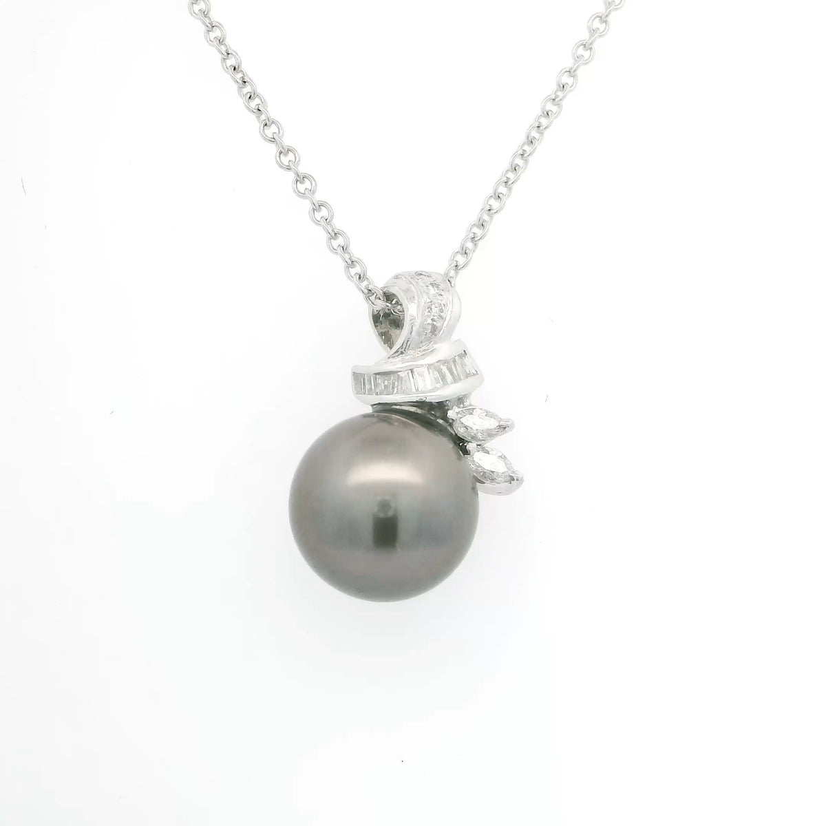 Tahitian Pearl and Diamond Pendant