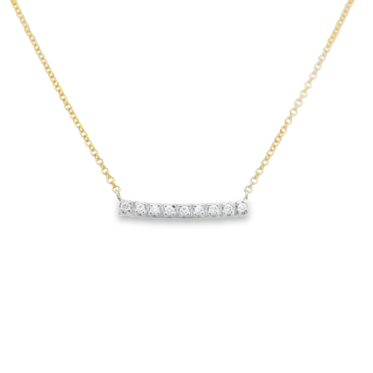 Two Tone Diamond Bar Necklace