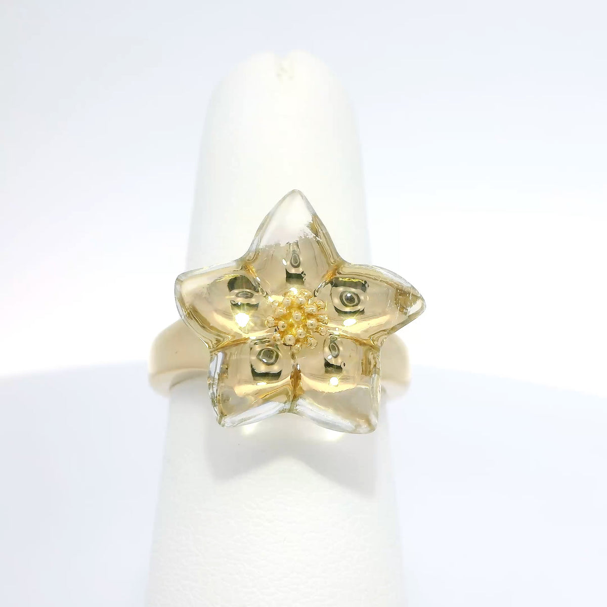 Baccarat Crystal Flower Ring