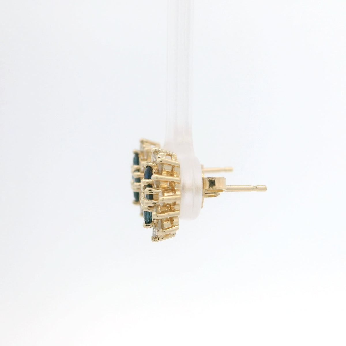 Sapphire and Diamond Cluster Studs