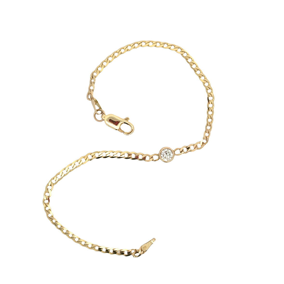 Bezel Set Diamond Curb Bracelet