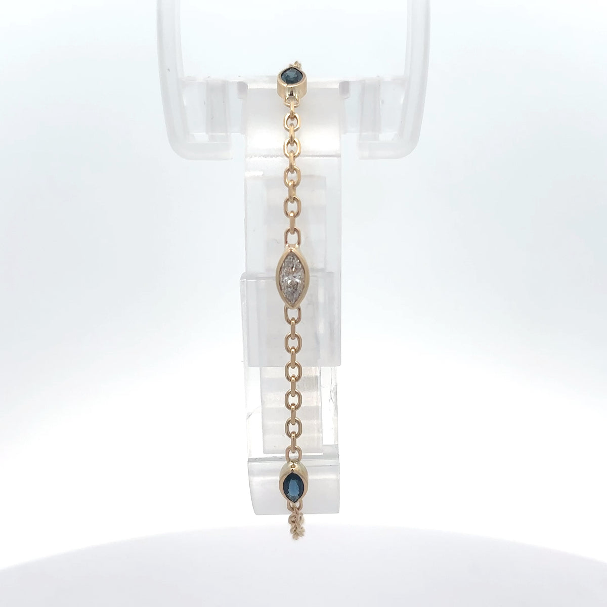 Sapphire and Diamond Station Bracelet