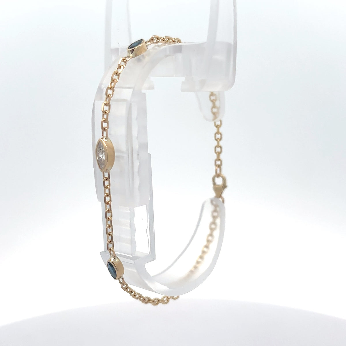 Sapphire and Diamond Station Bracelet