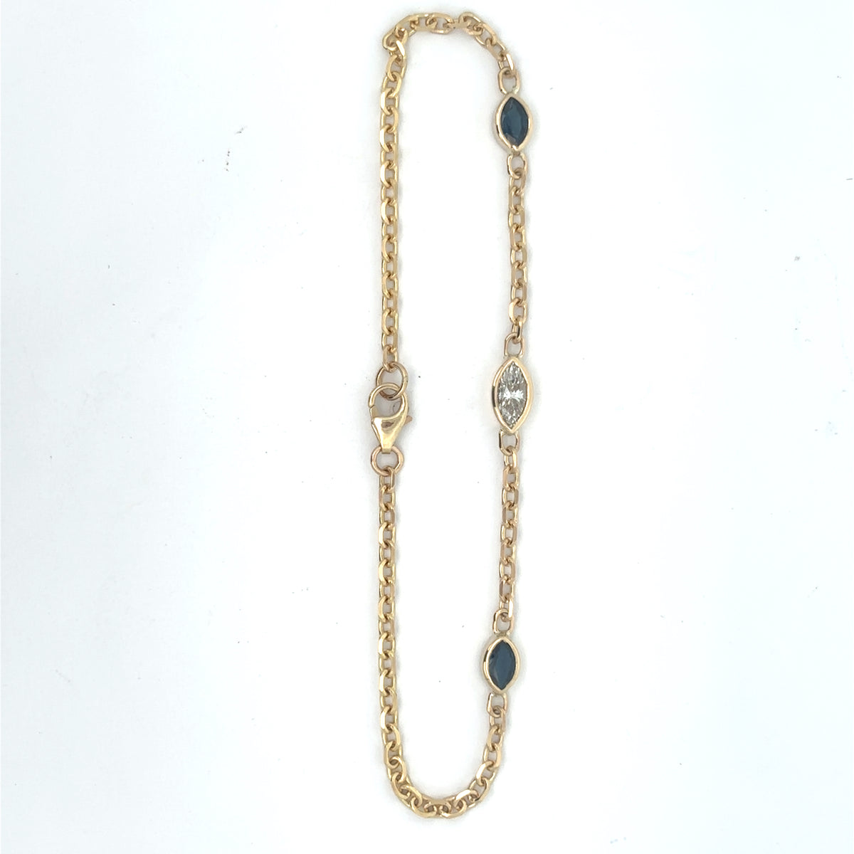Sapphire and Diamond Station Bracelet