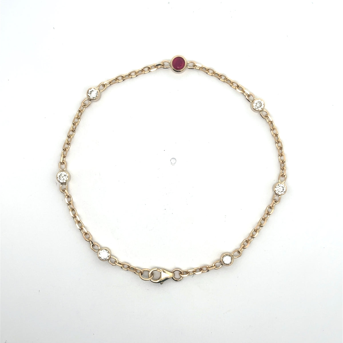 Ruby and Diamond Station Bracelet
