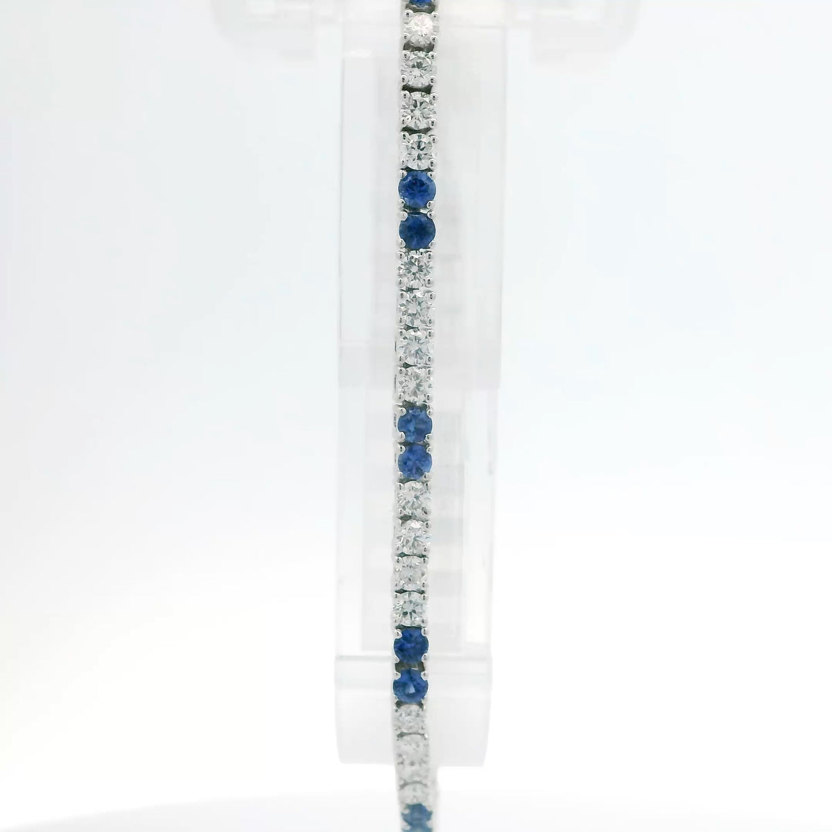 Sapphire and Diamond Line Bracelet