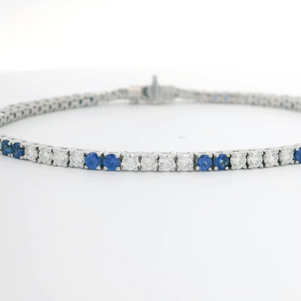 Sapphire and Diamond Line Bracelet
