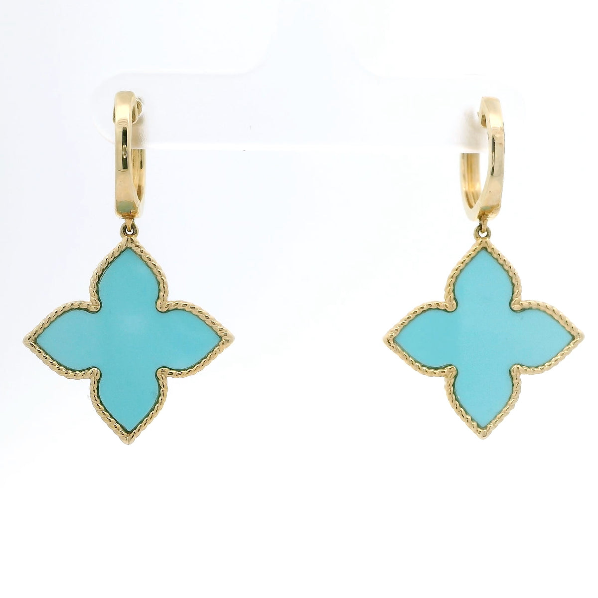 Turquoise and Diamond Dangle Earrings