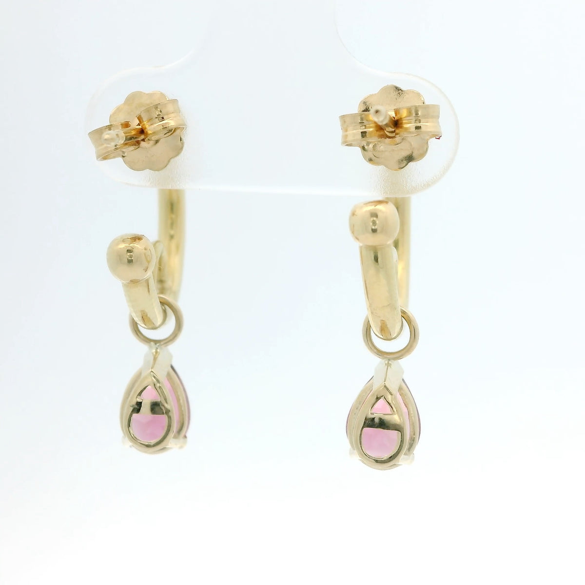 Hoops with Pink Tourmaline Dangle