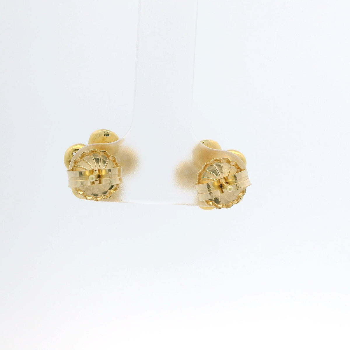 Yellow Gold & Diamond Flower Stud Earrings