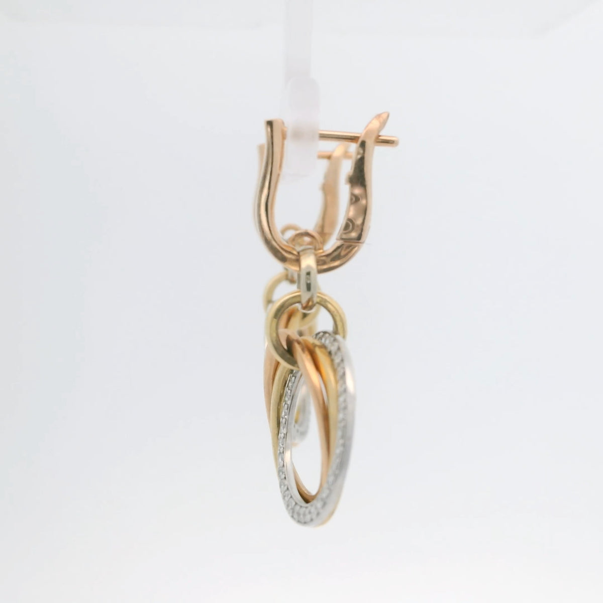 Three Tone Circle Drop Earrings