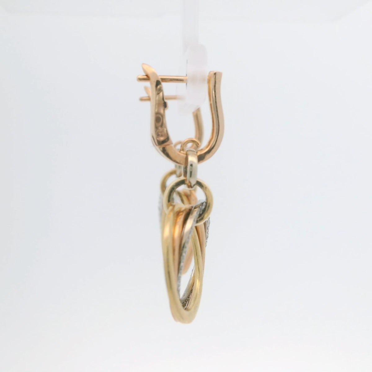 Three Tone Circle Drop Earrings